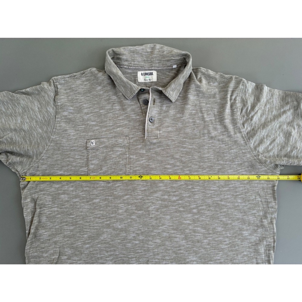 Linksoul Mens XXL Olive Green Knit Cotton Short Sleeve Polo Shirt - Picture 4 of 7